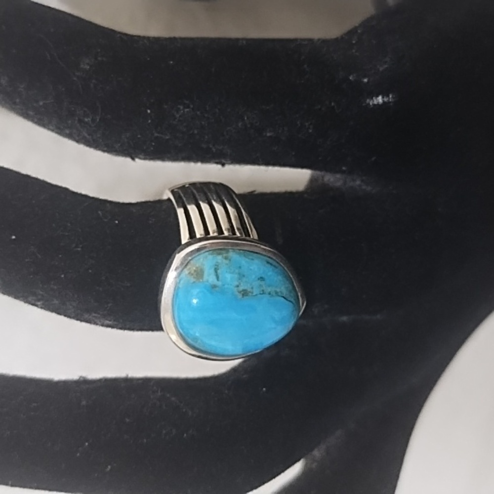 Turquoise Silver Ring - image 2